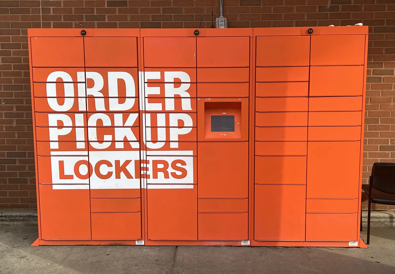 A pickup locker outside of a Home Depot in Brentwood, Tennessee.