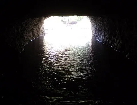 Interior of the Montgomery Bell Tunnel, near White Bluff (Dickson/Cheatham County line), built as a water-diversion tunnel.