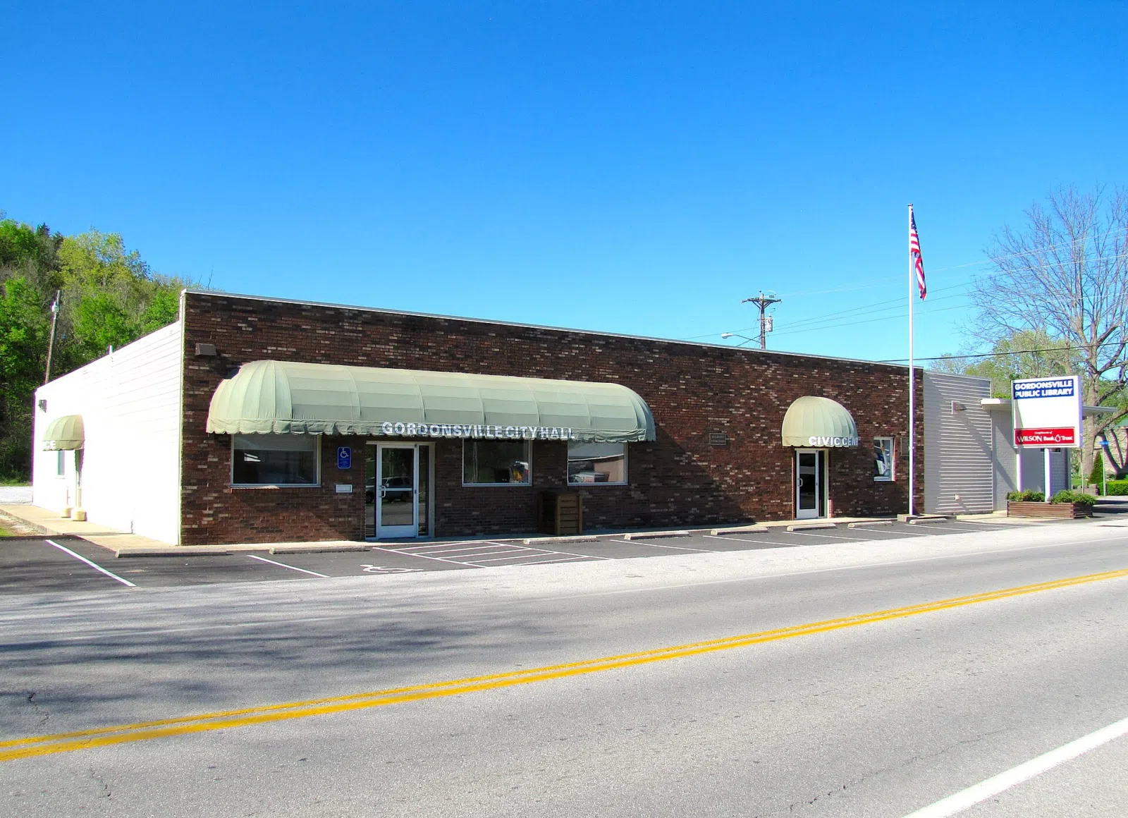 City Hall and Civic Center in Gordonsville, Tennessee, United States.