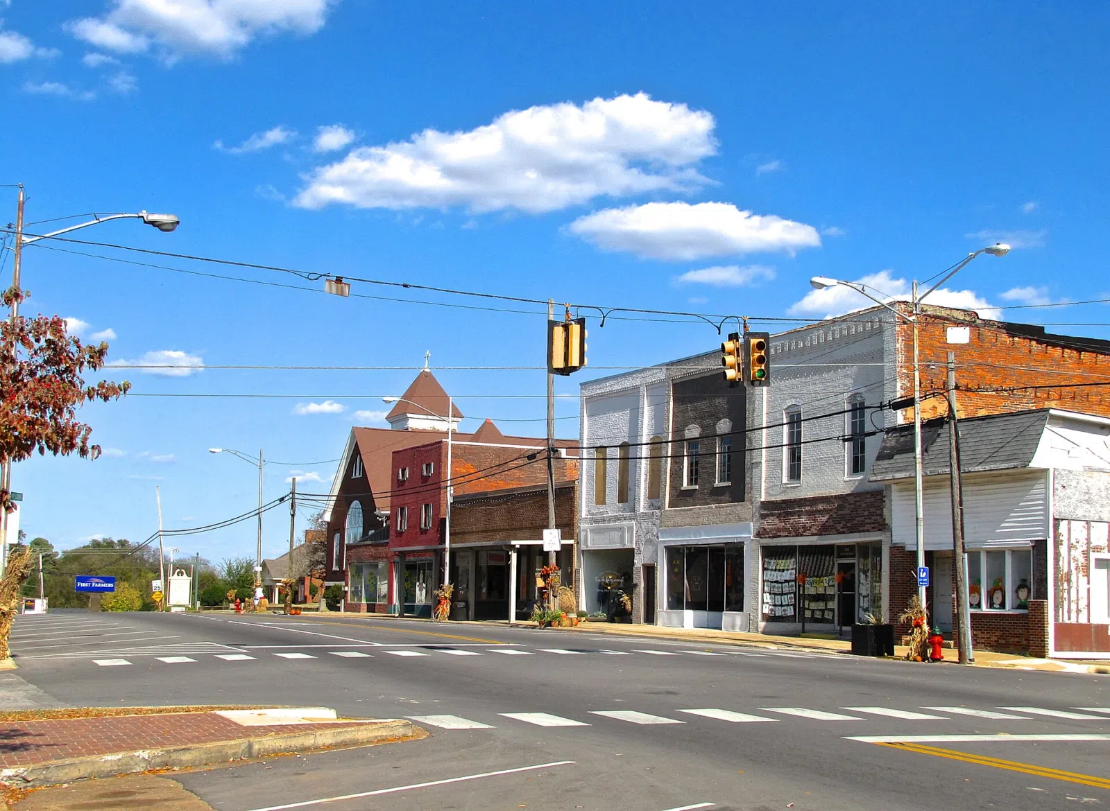 Buildings along Main Street in Mount Pleasant, Tennessee, United States.
