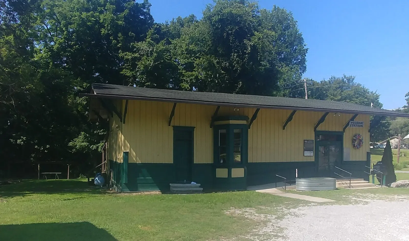 The former train station of Pegram, Tennessee, now a community event space.
