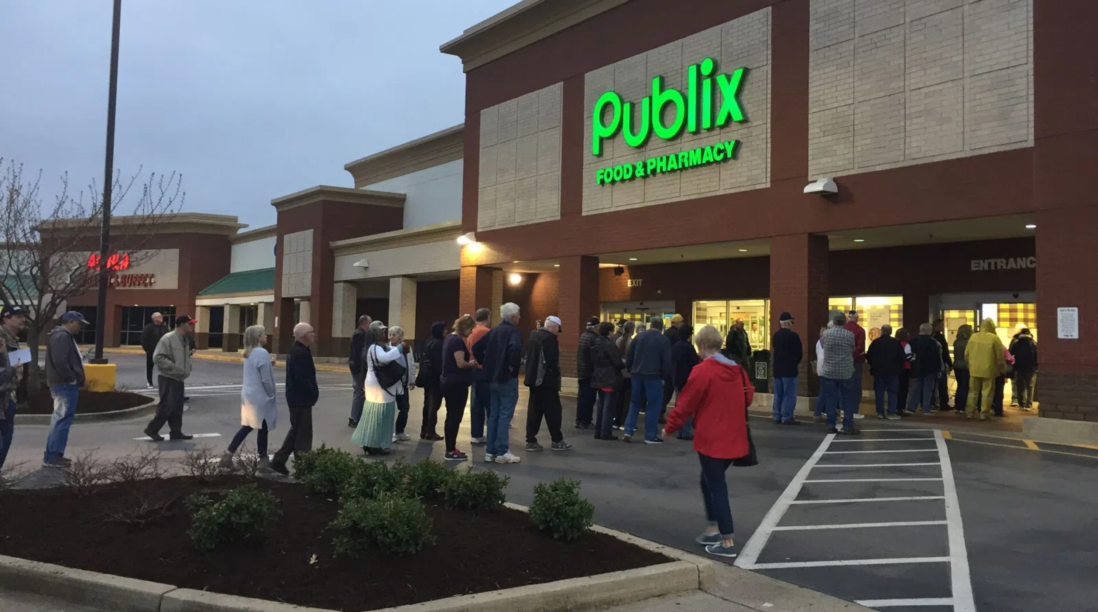 A long line formed at Publix in Smyrna, Tennessee at 7AM on March 24, 2020 during the store's seniors-only hours.