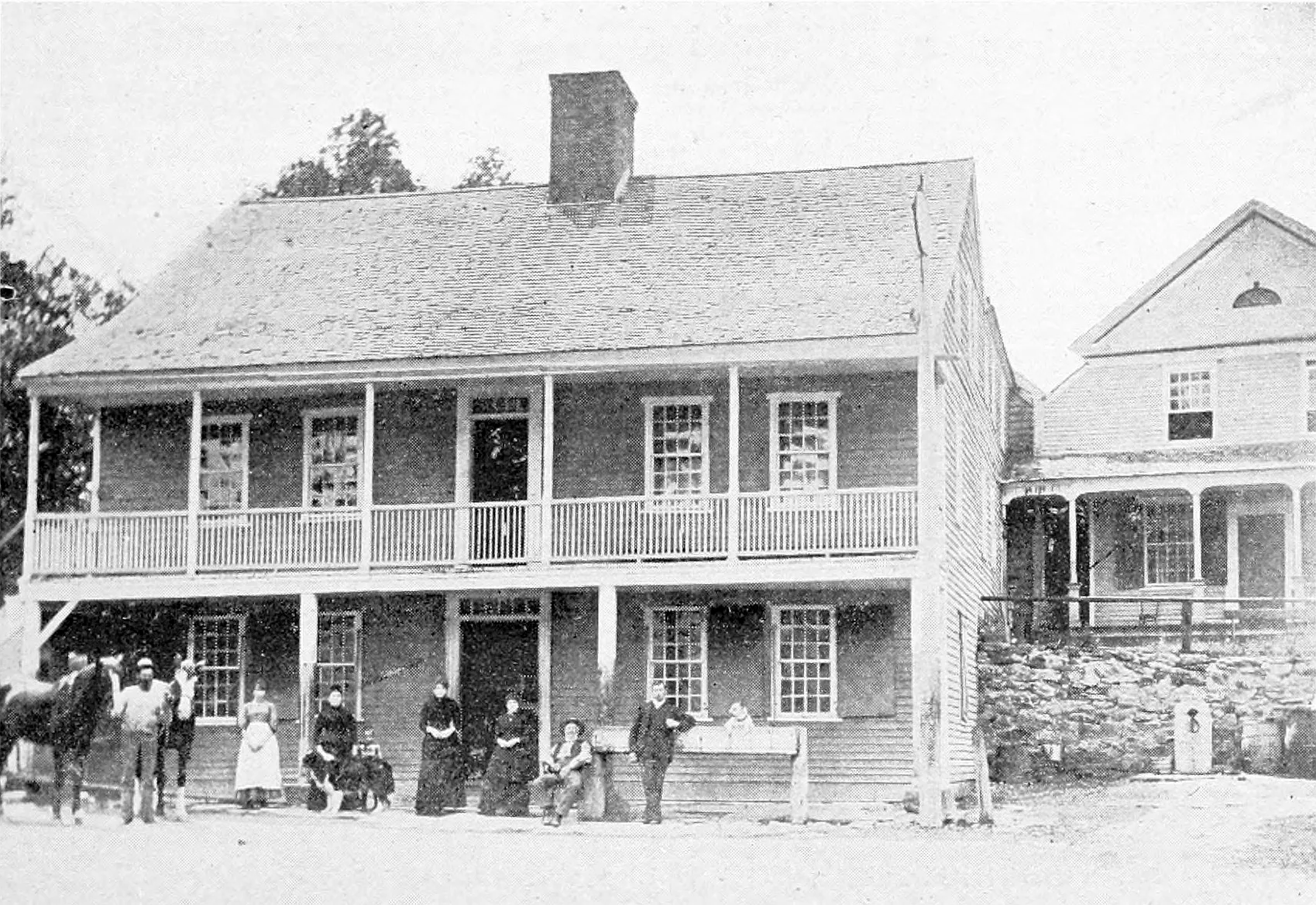 The Perkins Hotel (1908), used by turnpike travelers between New Haven and Waterbury.