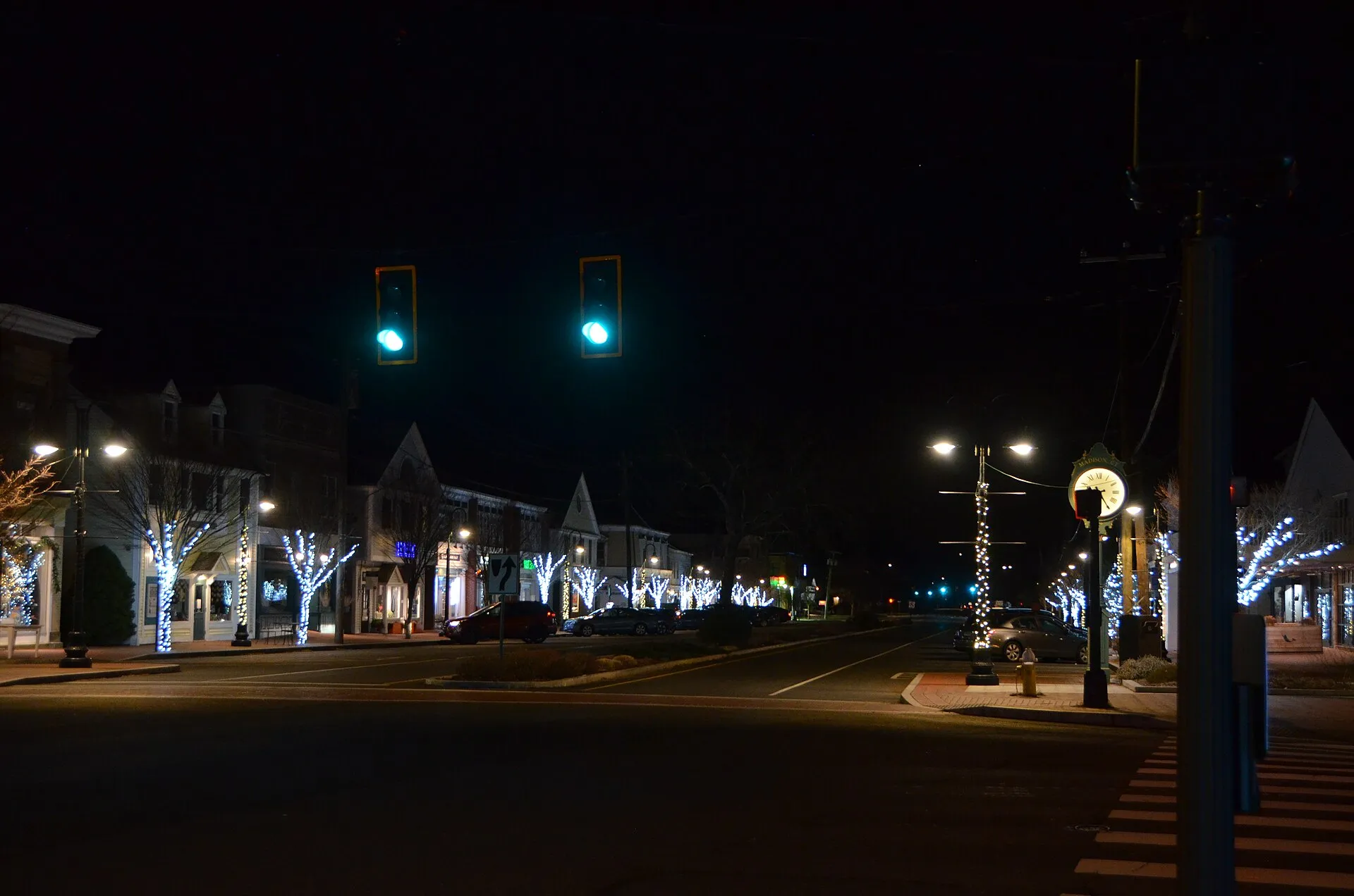 Downtown Madison at night.