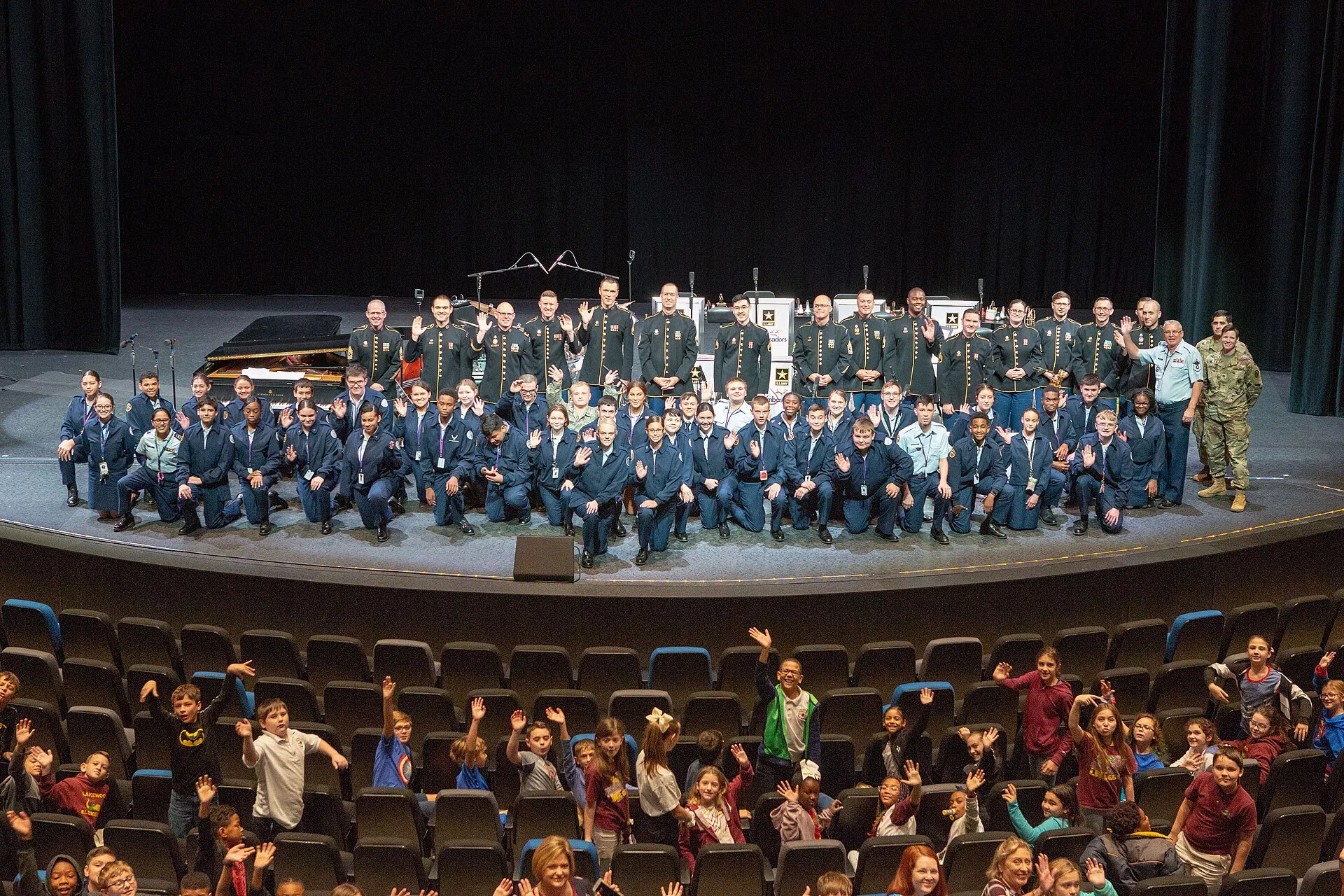 U.S. Army Field Band on stage at the Dr. Lafon Performing Arts Center in Luling, Louisiana