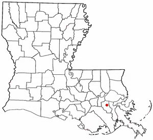Map of Louisiana showing location of Luling