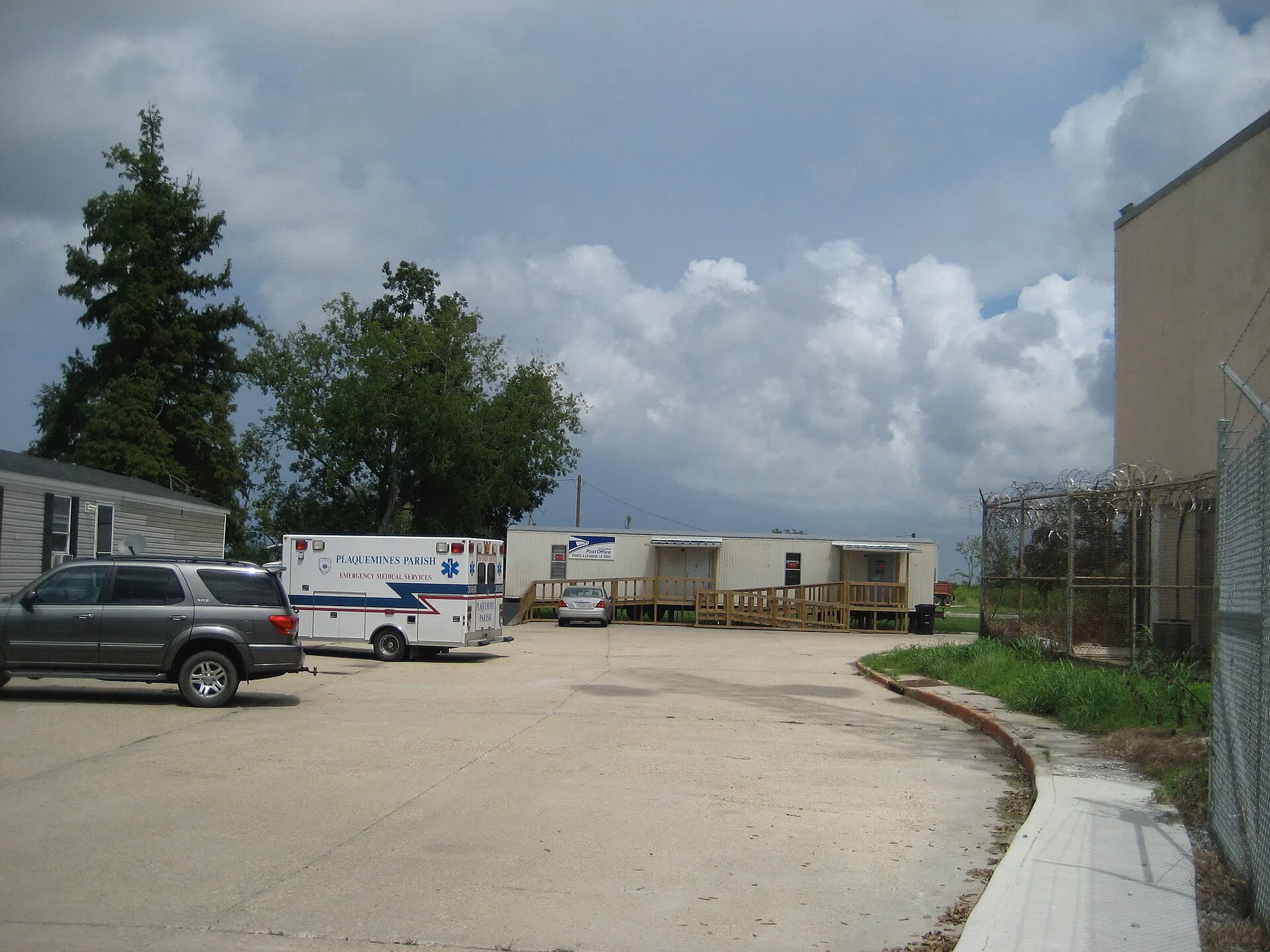 Pointe à la Hache, Louisiana — post office operating out of a trailer after Hurricane Katrina