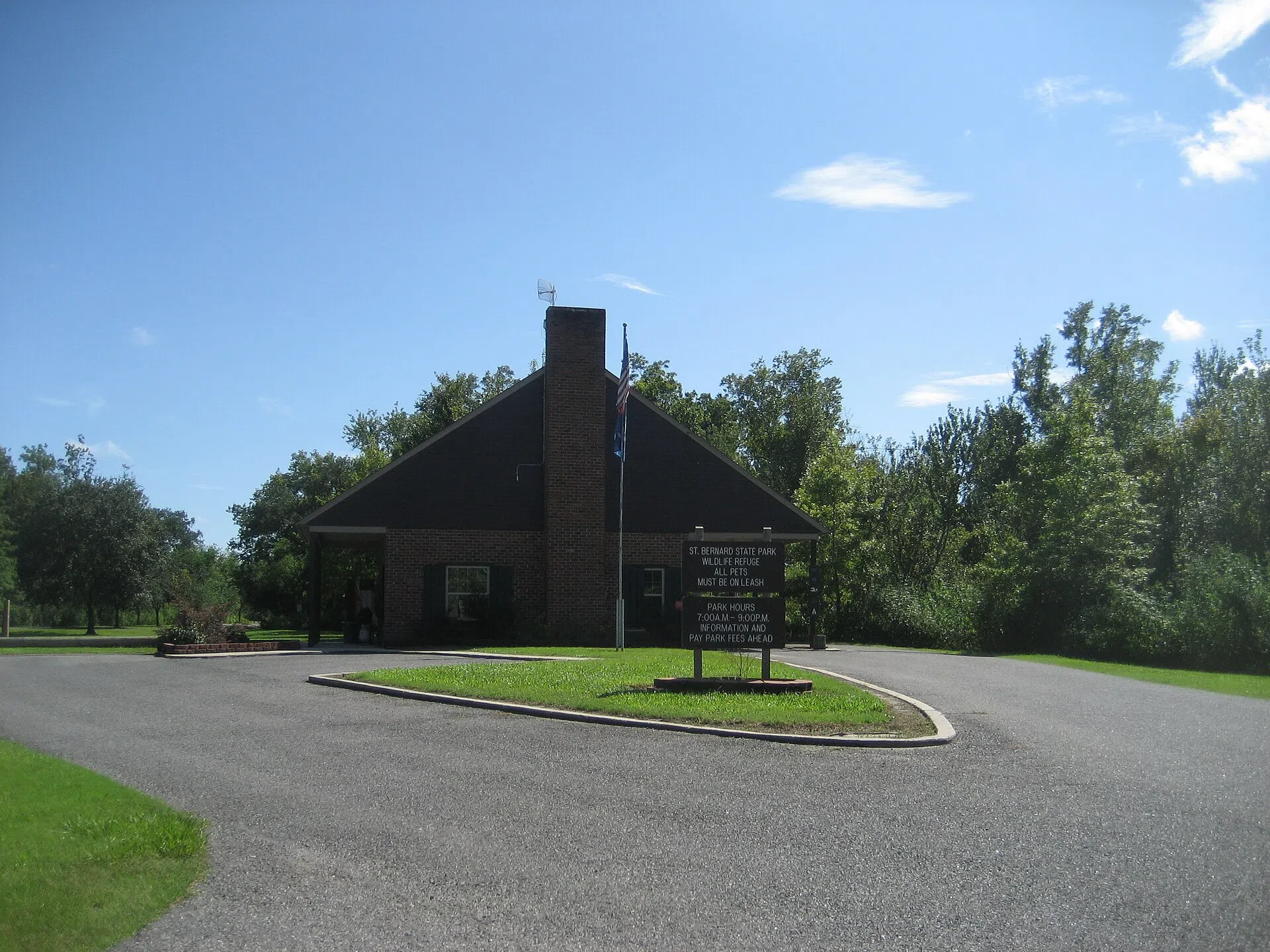 Entrance to St. Bernard State Park at Poydras, Louisiana