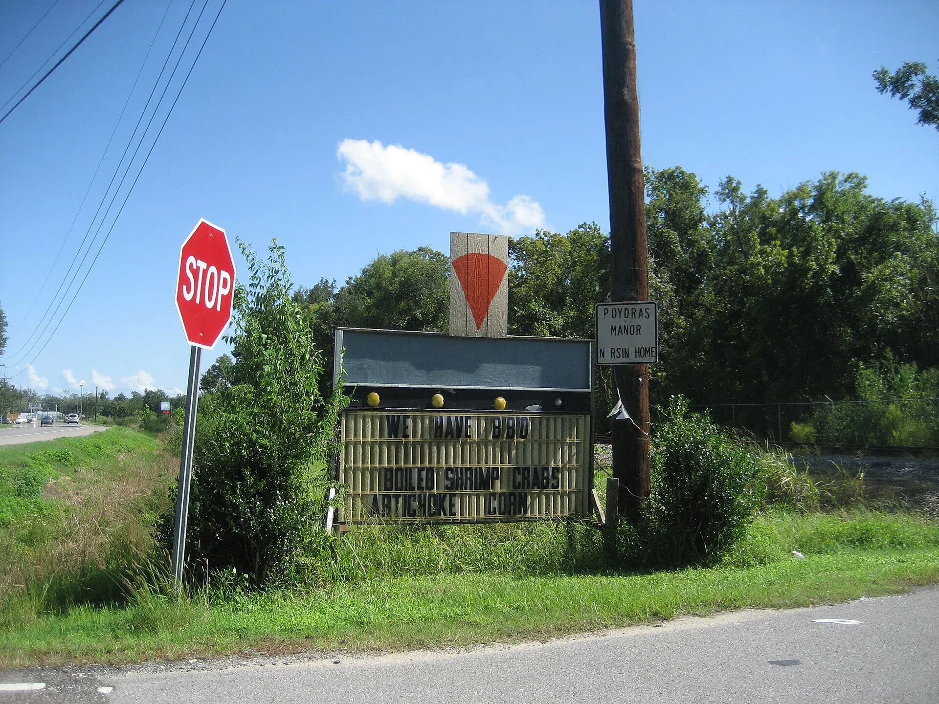 Restaurant and BBQ signs, Poydras, St. Bernard Parish, Louisiana