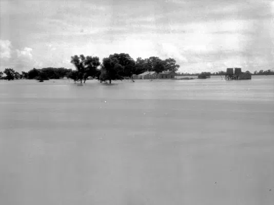 Flooding in St. Bernard Parish from the Poydras crevasse (levee failure), June 1922