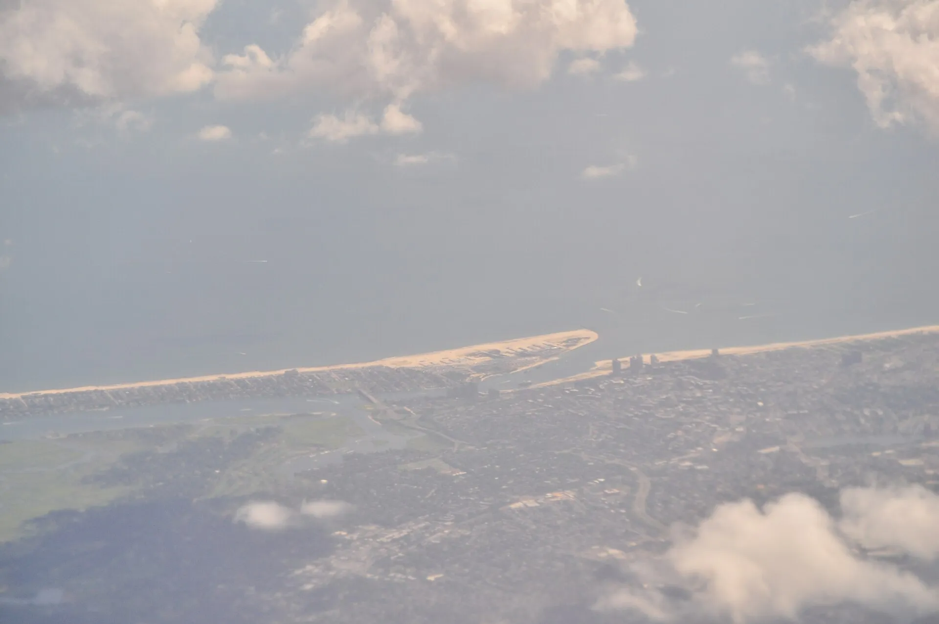 Aerial view of Far Rockaway & Atlantic Beach, NY from the northeast