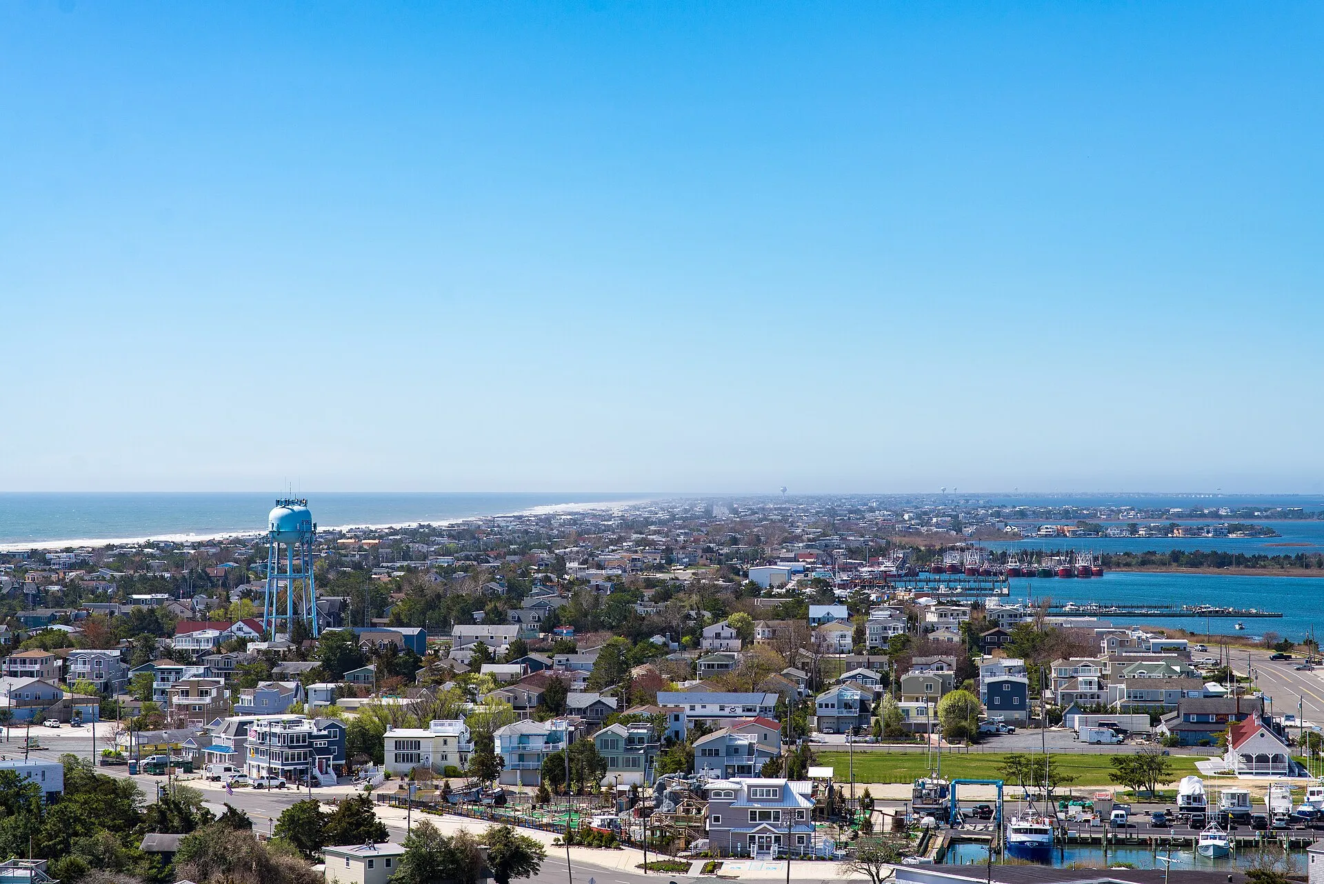 Looking south over the neighborhood of Barnegat Light and farther down Long Beach Island