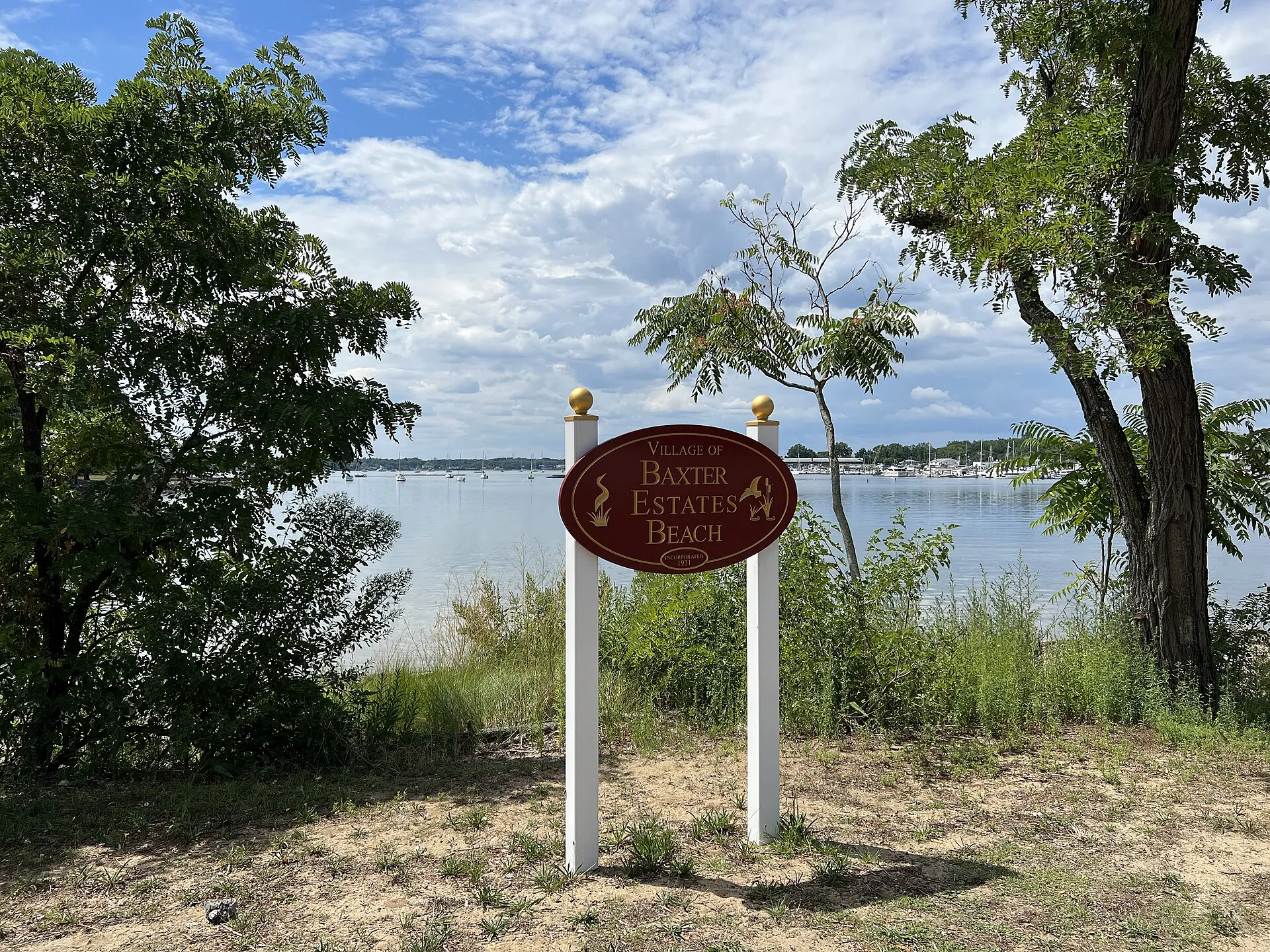 The Baxter Estates Village Beach in the Inc. Village of Baxter Estates, NY on August 17, 2022