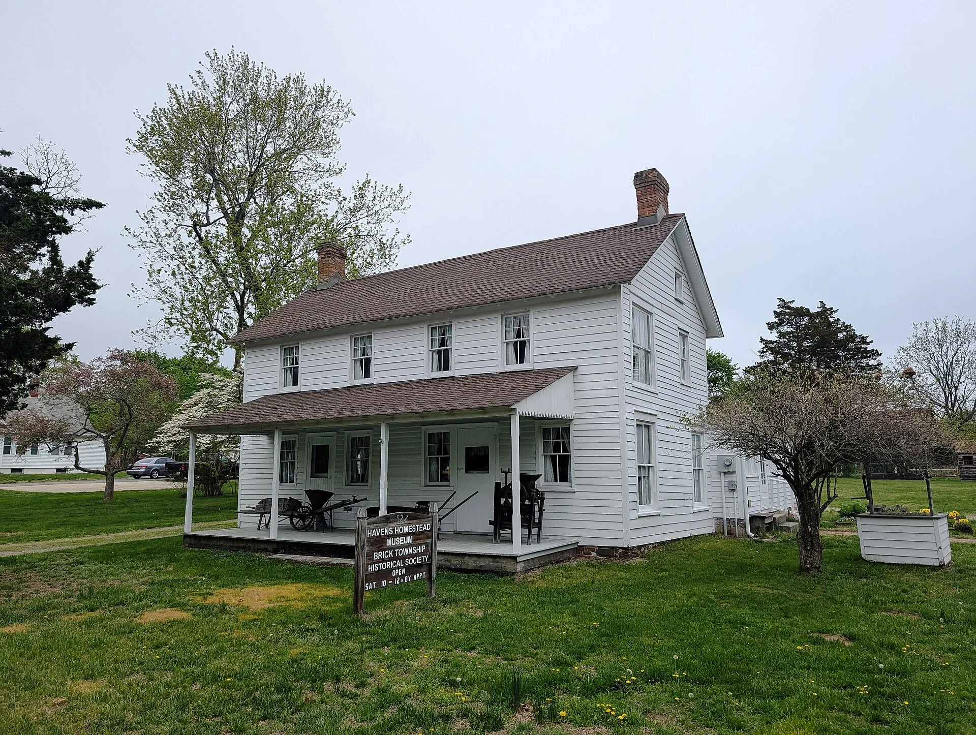 Photo of the Havens Homestead Museum and Brick Township Historical Society office in Brick Township, New Jersey. Photo taken from County Route 549 Spur (Herbertsville Road) looking northeast