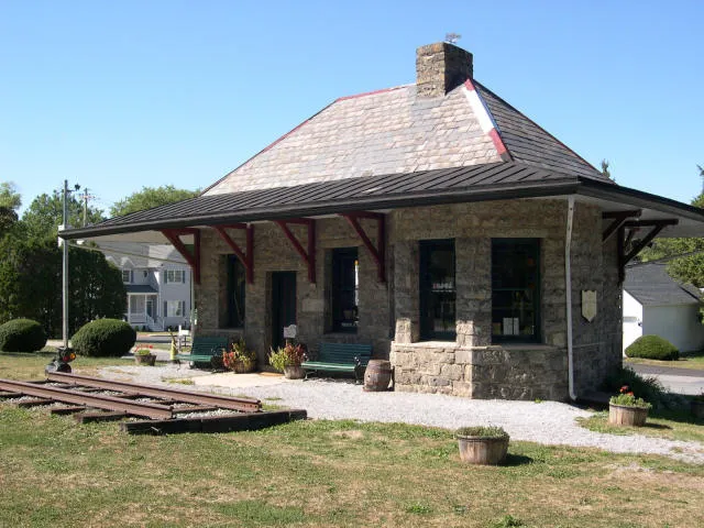 The former Central Railroad of New Jersey station in Califon, now a museum, photographed in 2005
