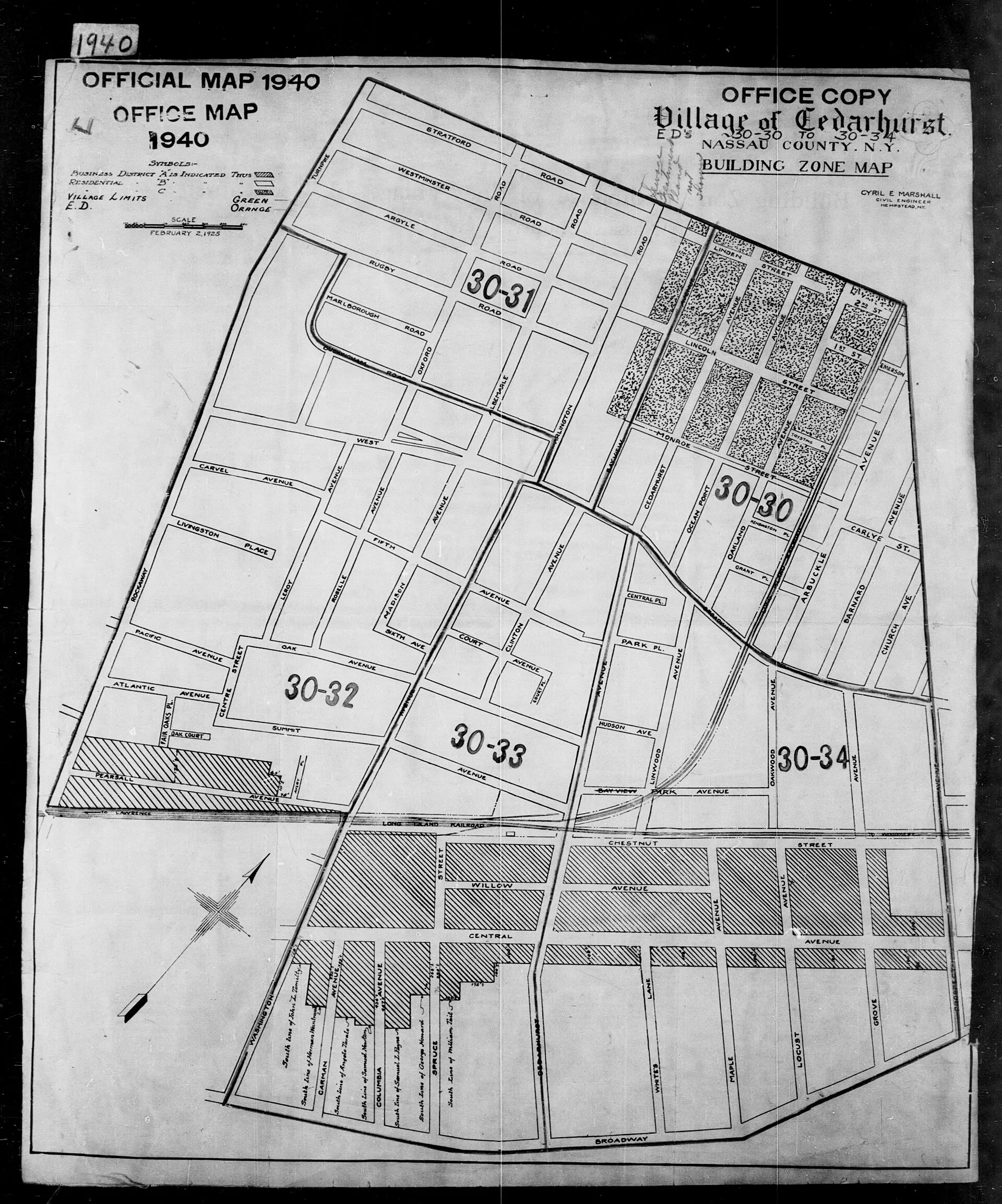 1940 Census enumeration district map descriptions covering Cedarhurst, Nassau County, New York