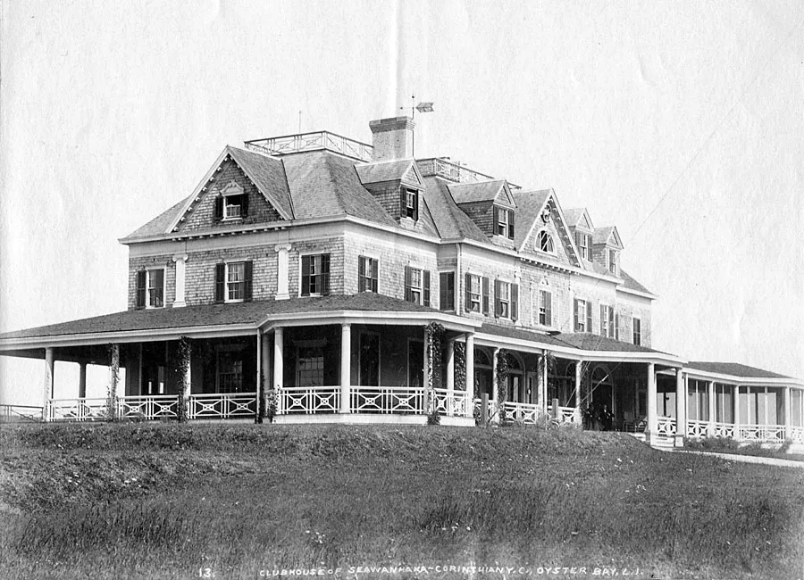 Clubhouse of the Seawanhaka Corinthian Yacht Club in Oyster Bay, Long Island, NY, as it appeared in the 1890s