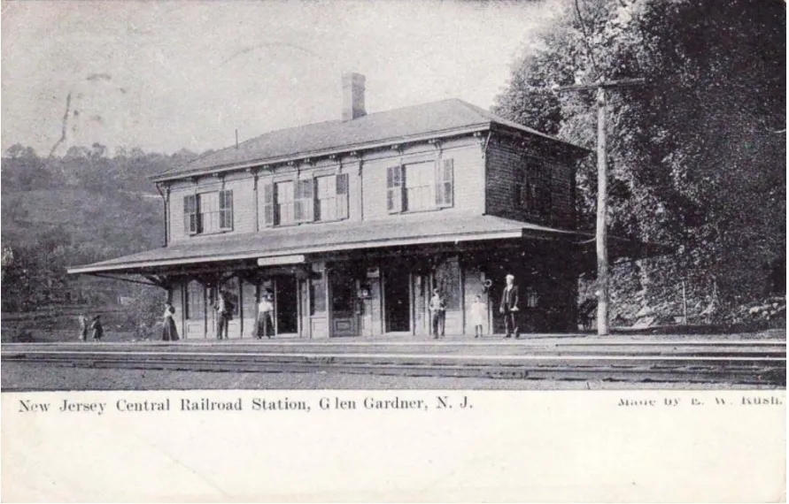 The former Central Railroad of New Jersey depot in Glen Gardner, photographed in 1909