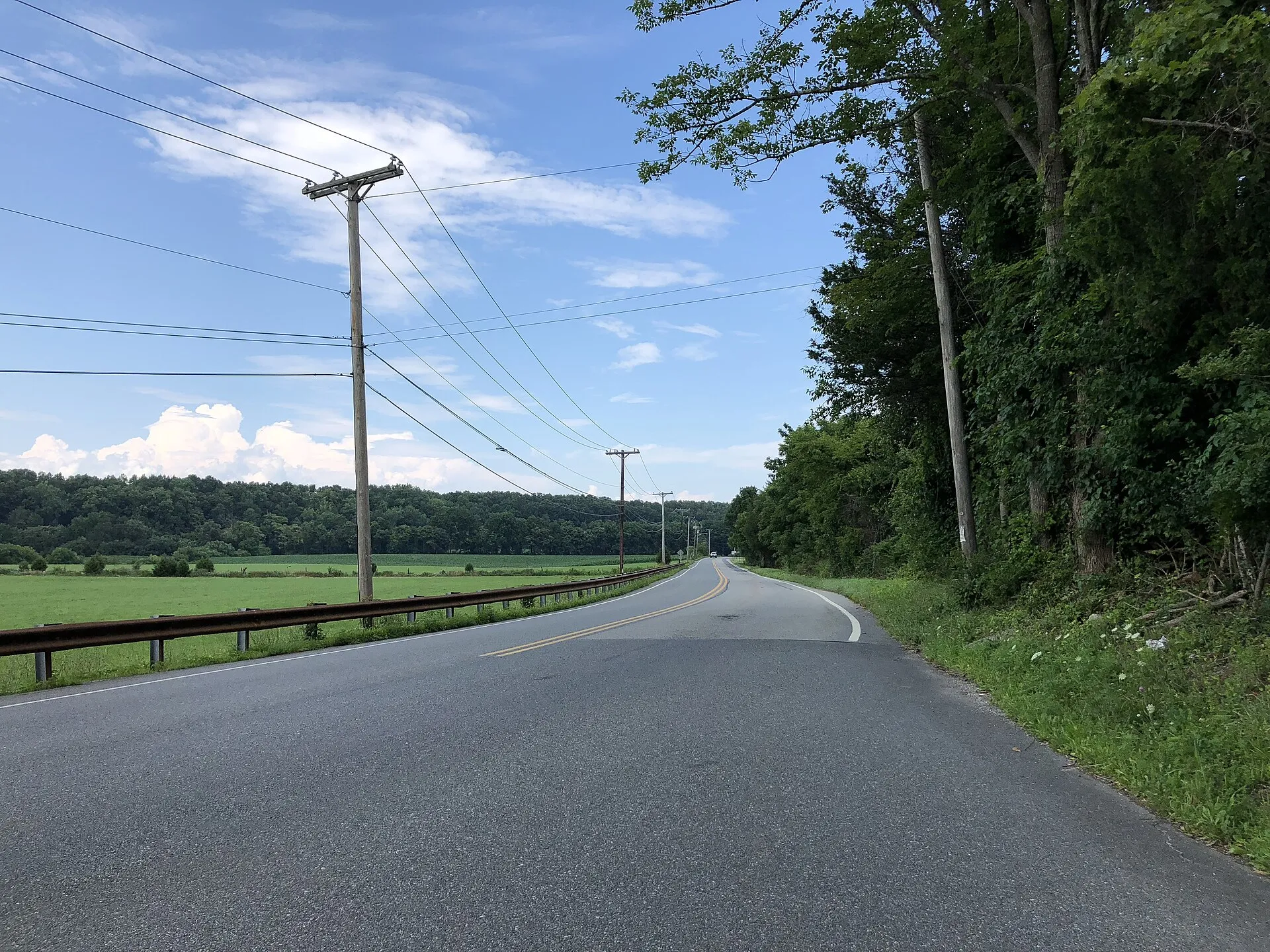 View north along Sussex County Route 517 (Tranquility Road) at Whitehall Road in Green Township, Sussex County, New Jersey