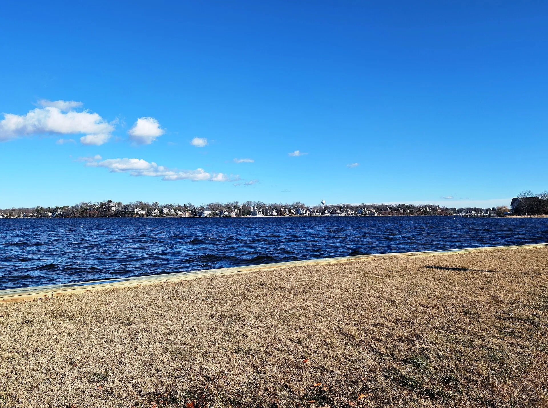 Photo of Island Heights, New Jersey as seen from Pine Beach. Photo taken from Riverside Drive looking east-northeast across Toms River