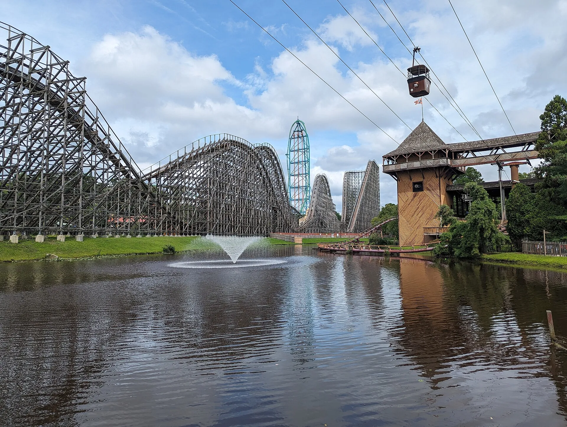 El Toro, Sky Ride, and the now-defunct Kingda Ka at Six Flags Great Adventure in August 2023