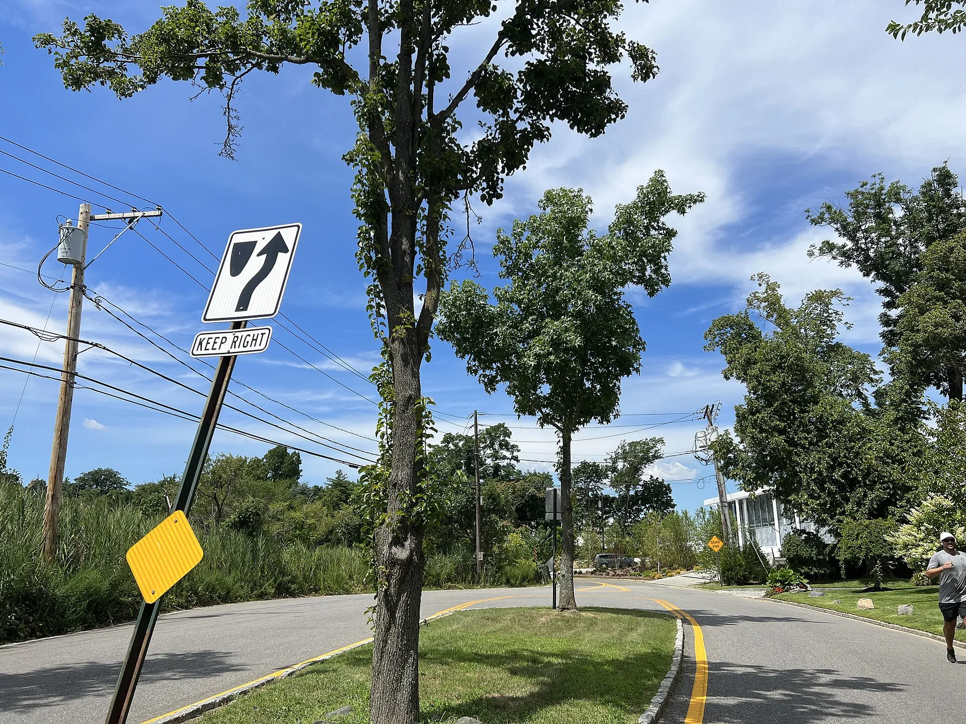 Kings Point Road in the Inc. Village of Kings Point, NY on August 14, 2022. This spot is the northernmost terminus of the Nassau Inter-County Express (NICE) n58 bus route, as of 2022