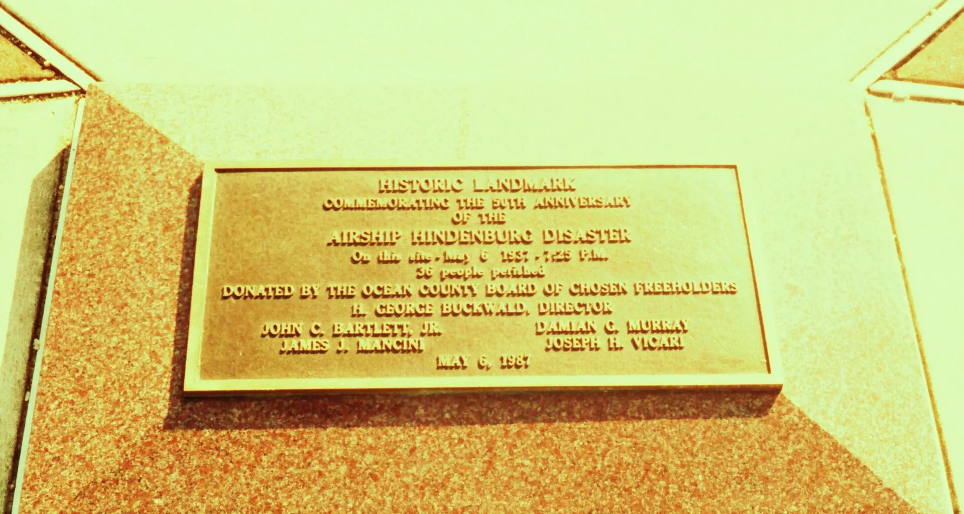 Hindenburg crash site plaque