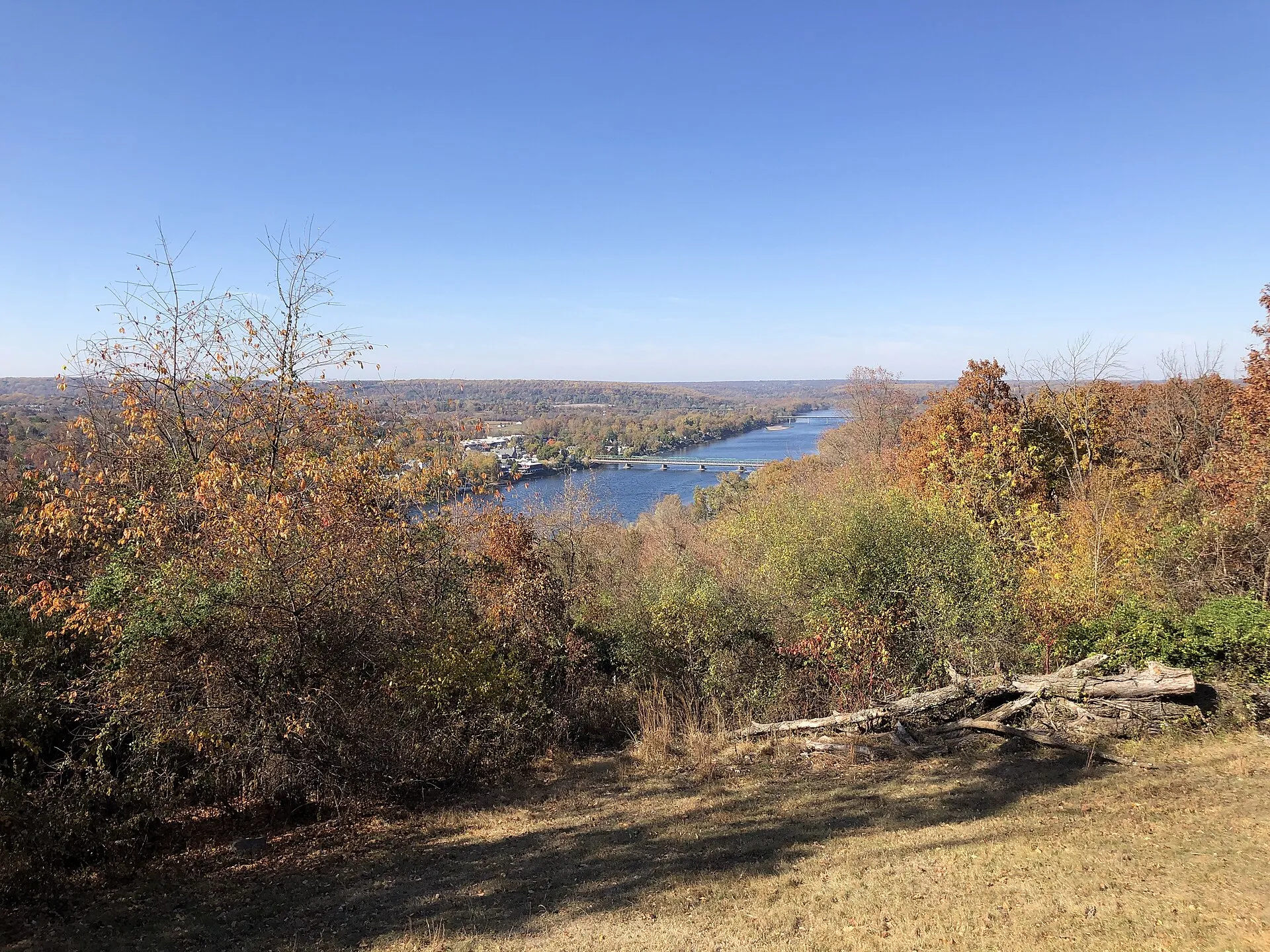 New Hope (left) and Lambertville (right) from the Goat Hill Overlook, October 2024
