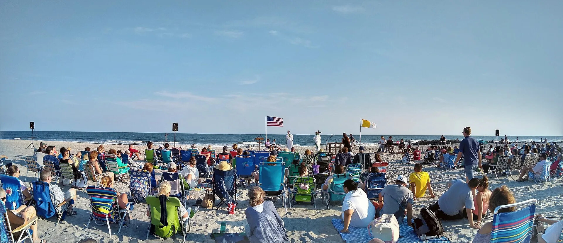 A Catholic beach Mass held in Long Beach, New York