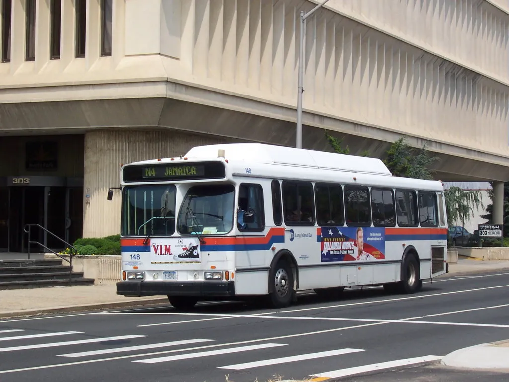Long Island Bus #148 works the N4 line through Lynbrook, NY