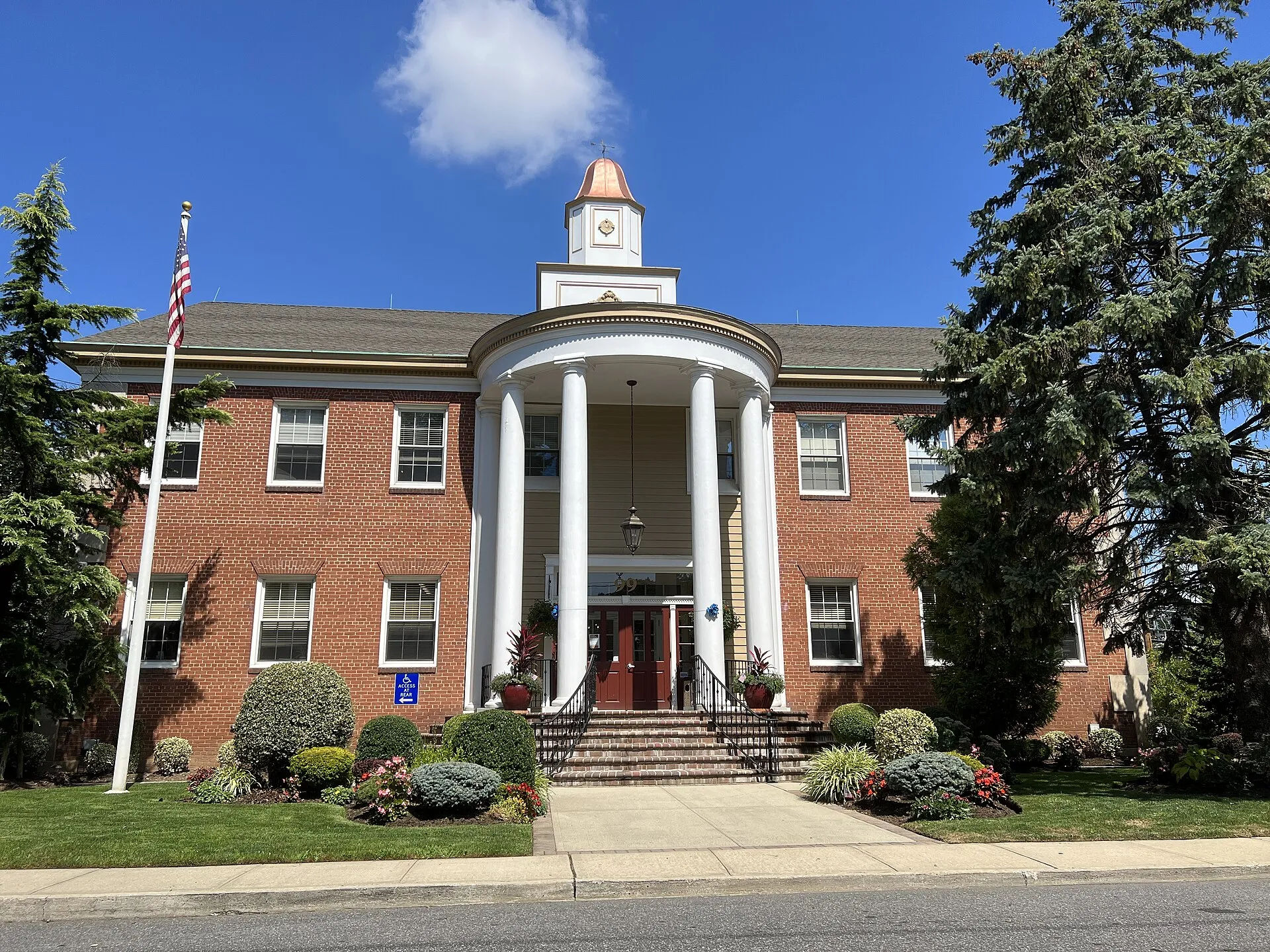 Malverne Village Hall, August 2022. The historic former LIRR station house now serves as the village hall, just north of the Malverne station platform