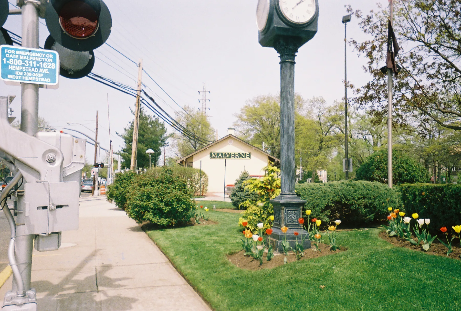 Malverne station on the LIRR West Hempstead Branch, seen from the Hempstead Avenue crossing