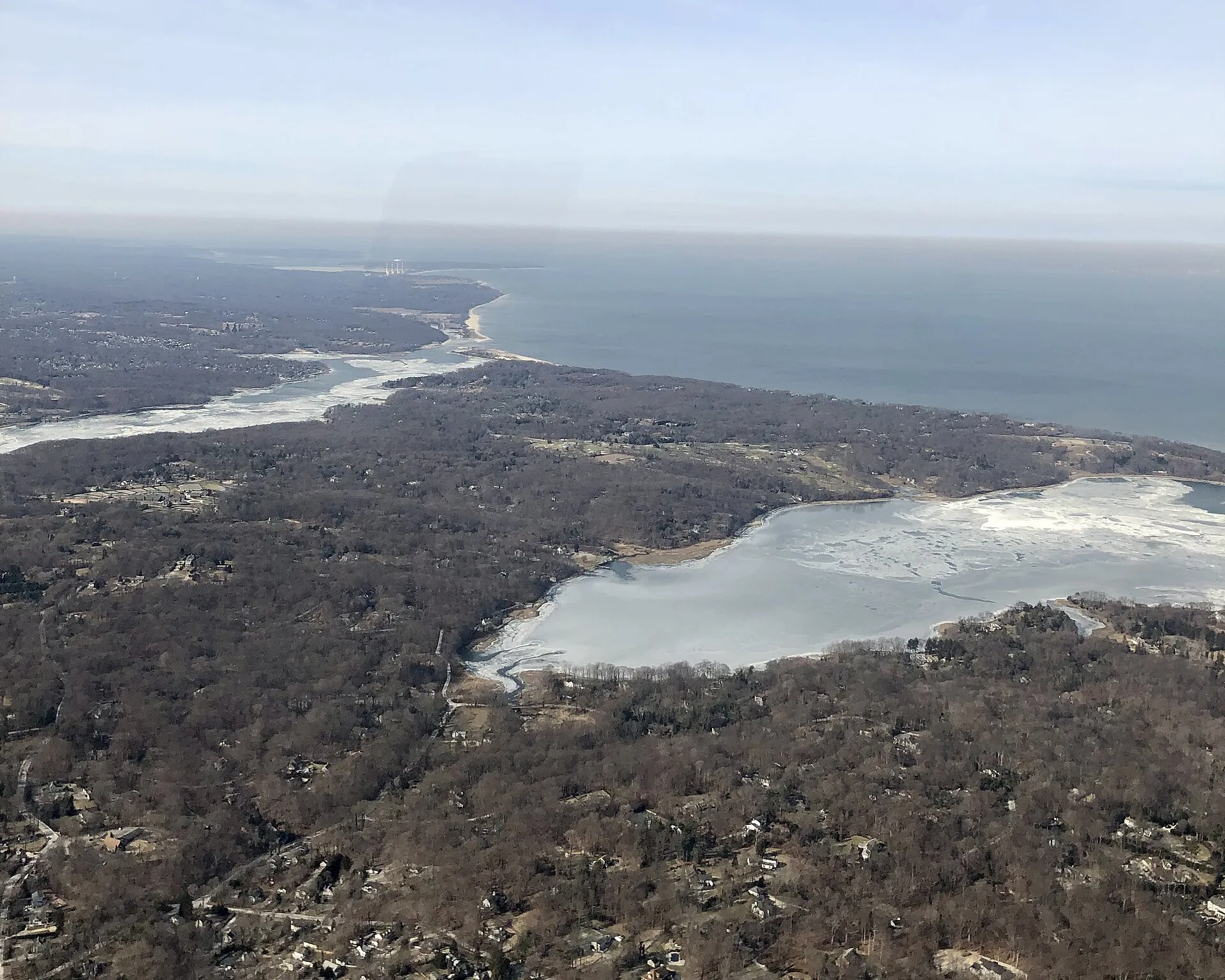 Aerial view of the Village of Nissequogue and the Nissequogue River (2019)