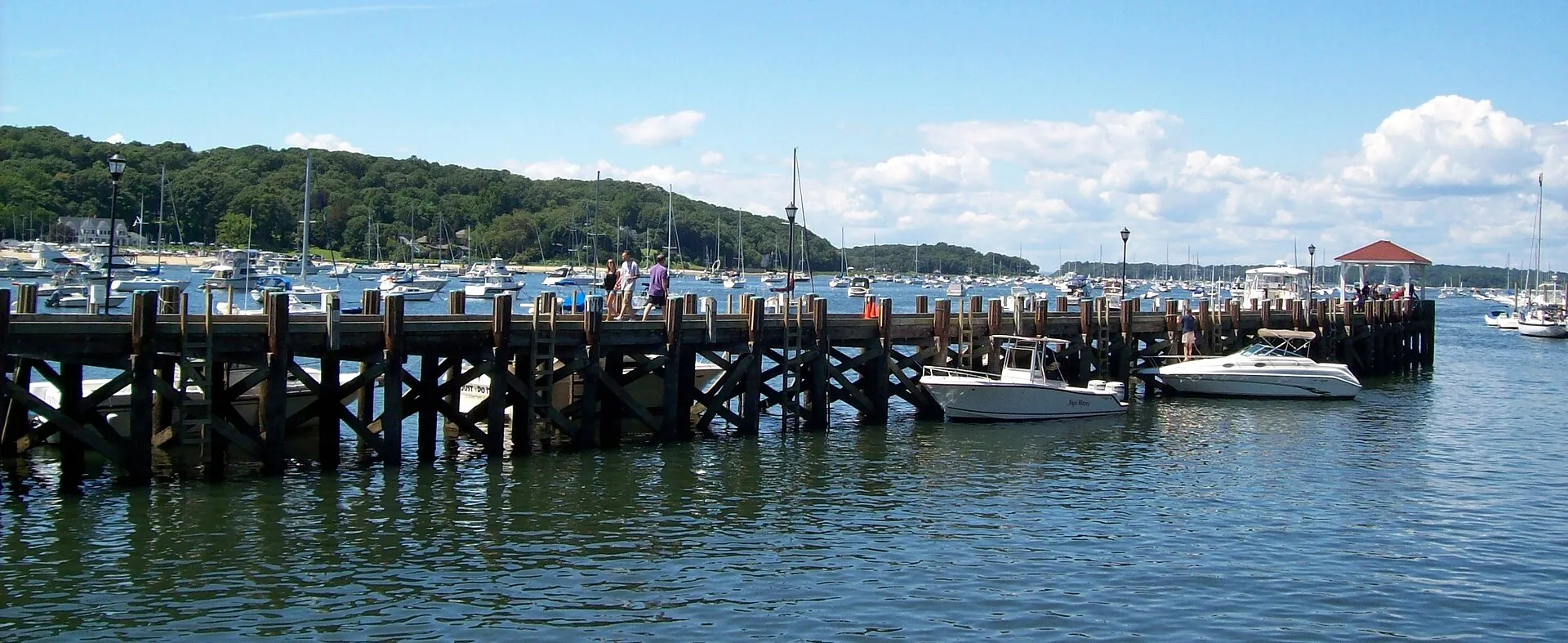 The dock in Northport Harbor beside Northport Village Park