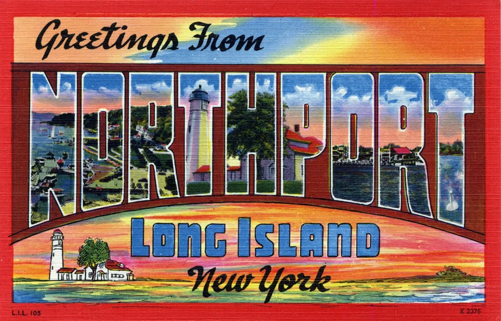 Circa-1945 large-letter postcard from Northport, Long Island