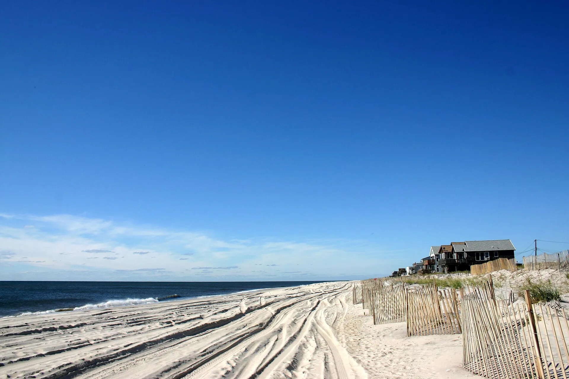 The beach facing the ocean at Ocean Beach, Fire Island