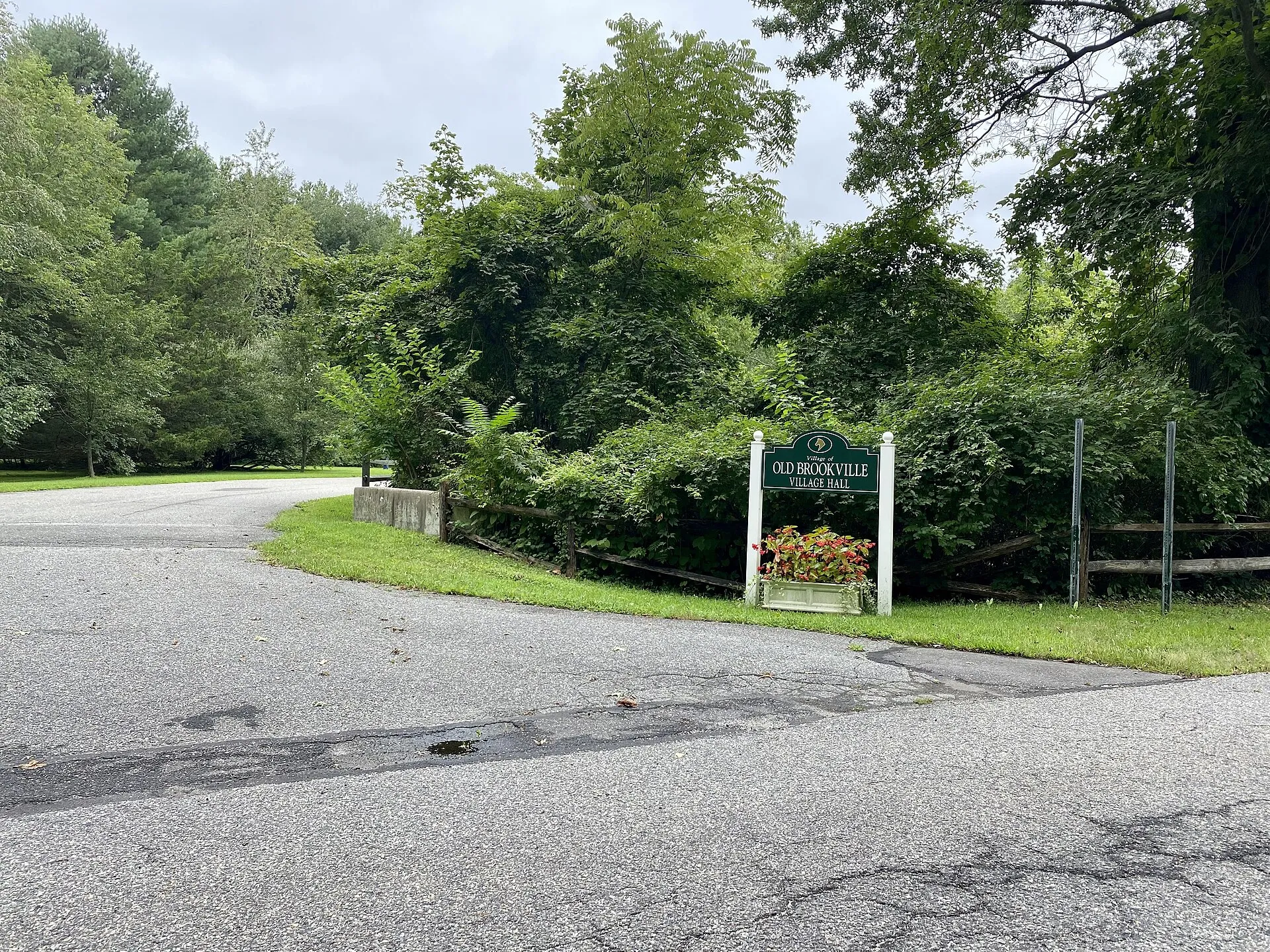 The entrance to Old Brookville Village Hall, August 2021