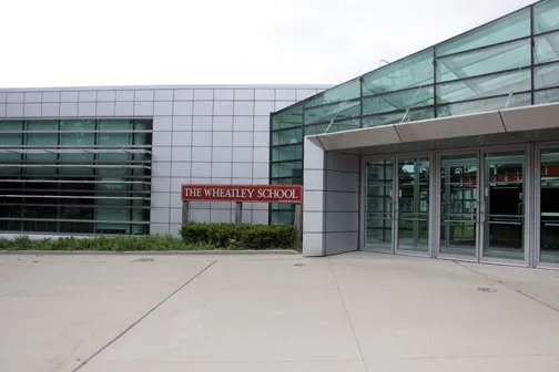 The front entrance of The Wheatley School in Old Westbury