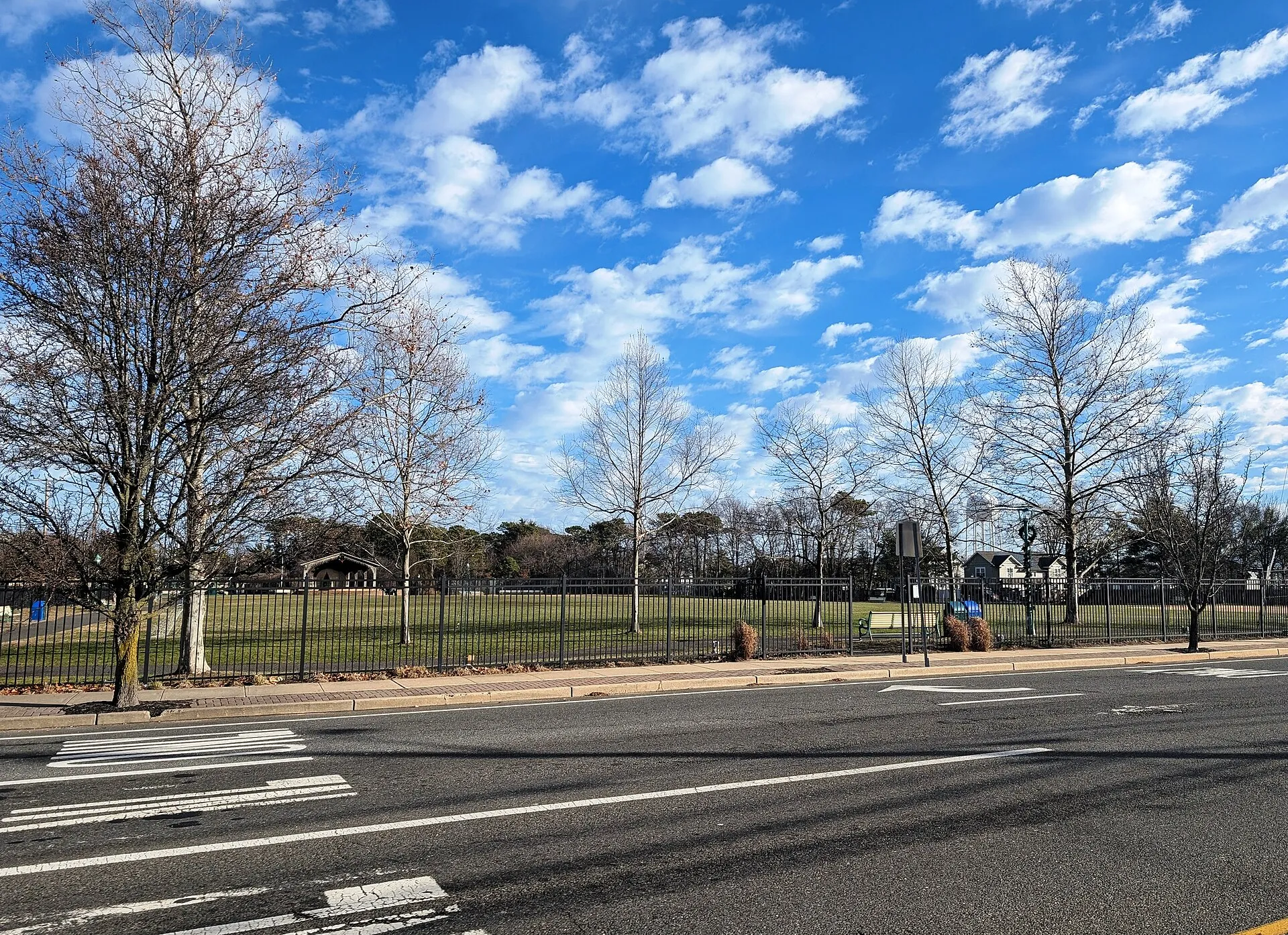 Photo of Community Park in Point Pleasant, New Jersey. Photo taken from County Route 630 (Beaver Dam Road) looking east-southeast