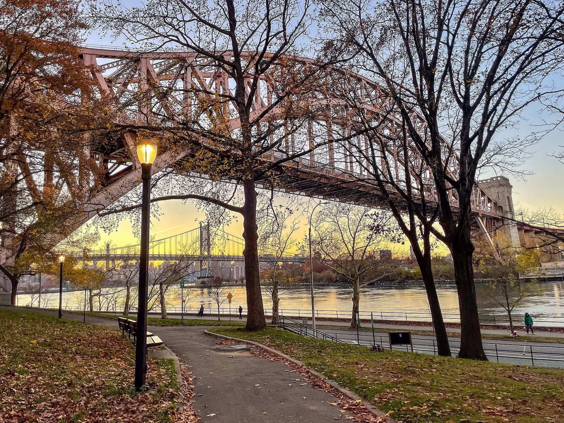 View of Hell Gate Bridge from Astoria Park, Queens, New York