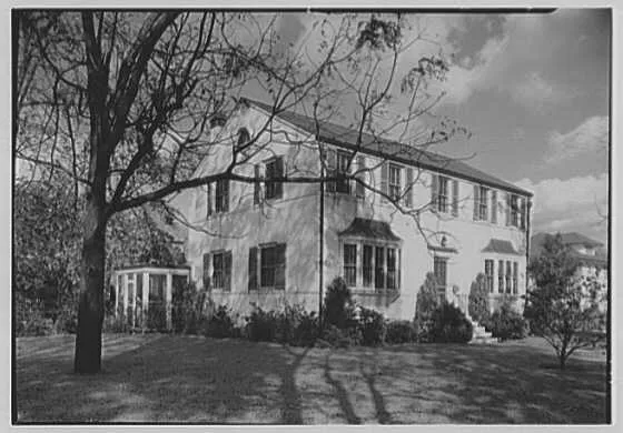 Historic Gottscho-Schleisner photograph of the Jesse Henshel residence at 345 De Mott Ave., Rockville Centre (Library of Congress collection)