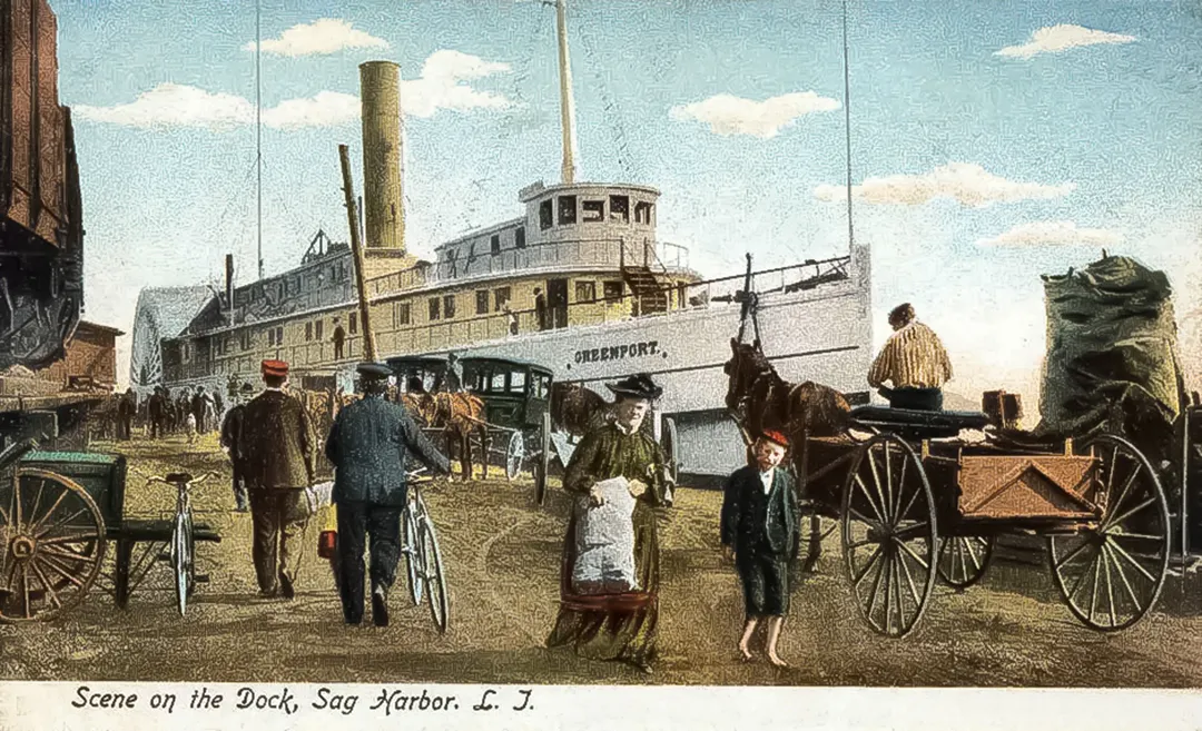 Every Christmas Eve we go to Sag Harbor to visit Niece Mare and her family. We'll go by car. Postcard Sag Harbor History Room, John
