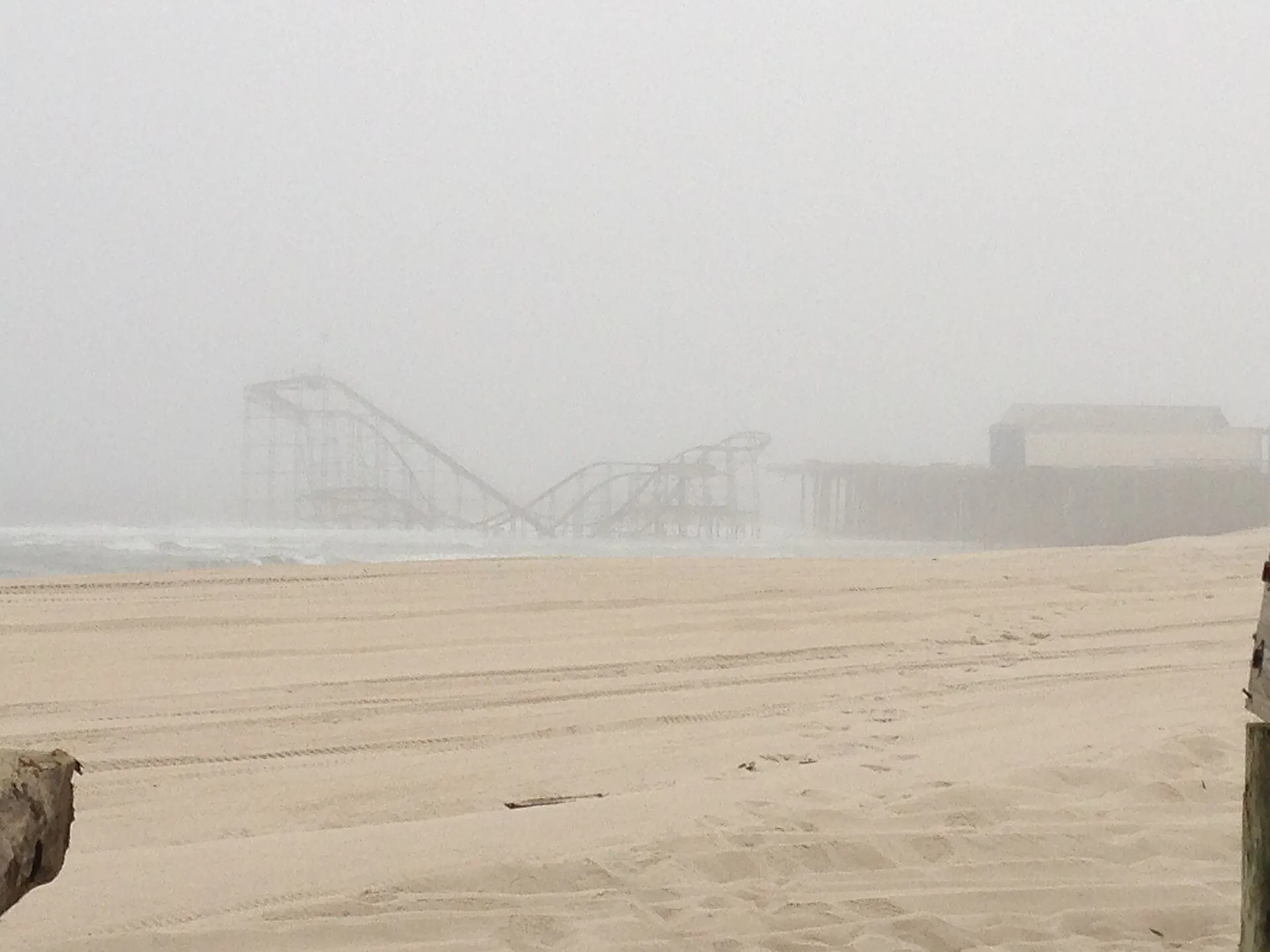 The Star Jet Roller Coaster from Casino Pier a week before demolition, Seaside Heights, New Jersey