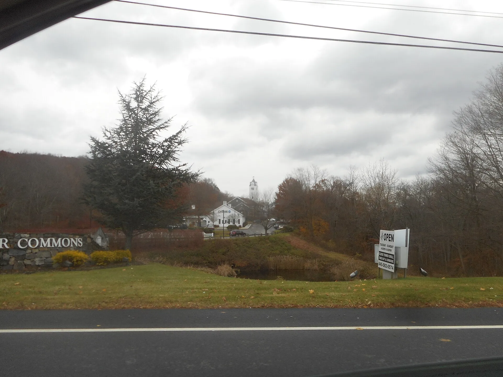 Distant shot of Clock Tower Commons, an office park/industrial park on the east side of NY Route 22 between Brewster and Sears Corner in the Town of Southeast, Putnam County, New York