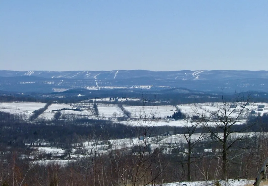 Mountain Creek Ski Area in Vernon, New Jersey, viewed from Kittatinny Mountain in Wantage, New Jersey