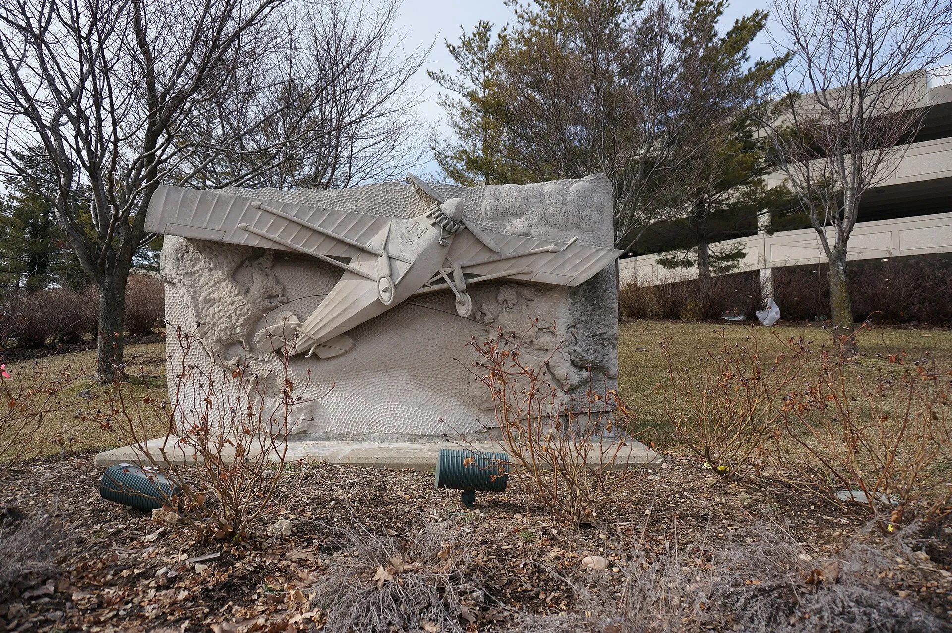 The Lindbergh Flight Monument, about a mile from the Cradle of Aviation Museum