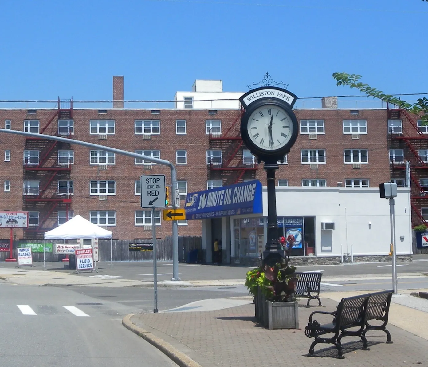 Street clock on Dartmouth Street, looking north from Willis Avenue