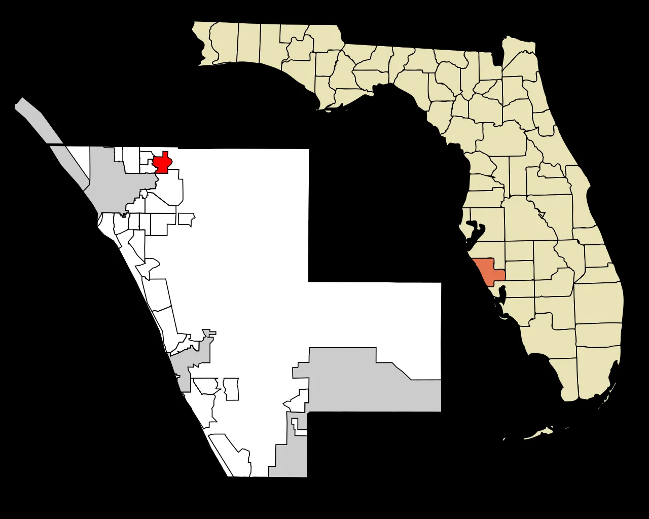 Location of The Meadows in Sarasota County, Florida