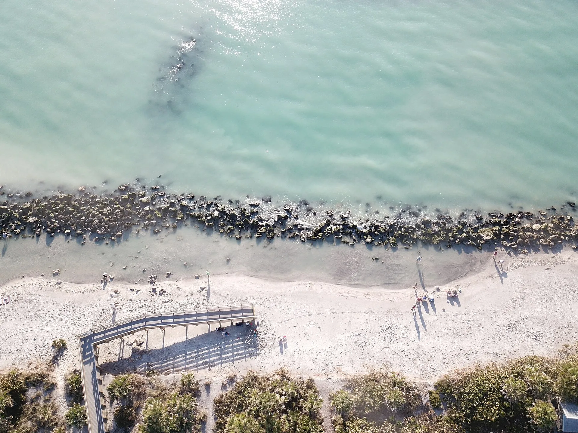 Caspersen Beach top-down aerial view.