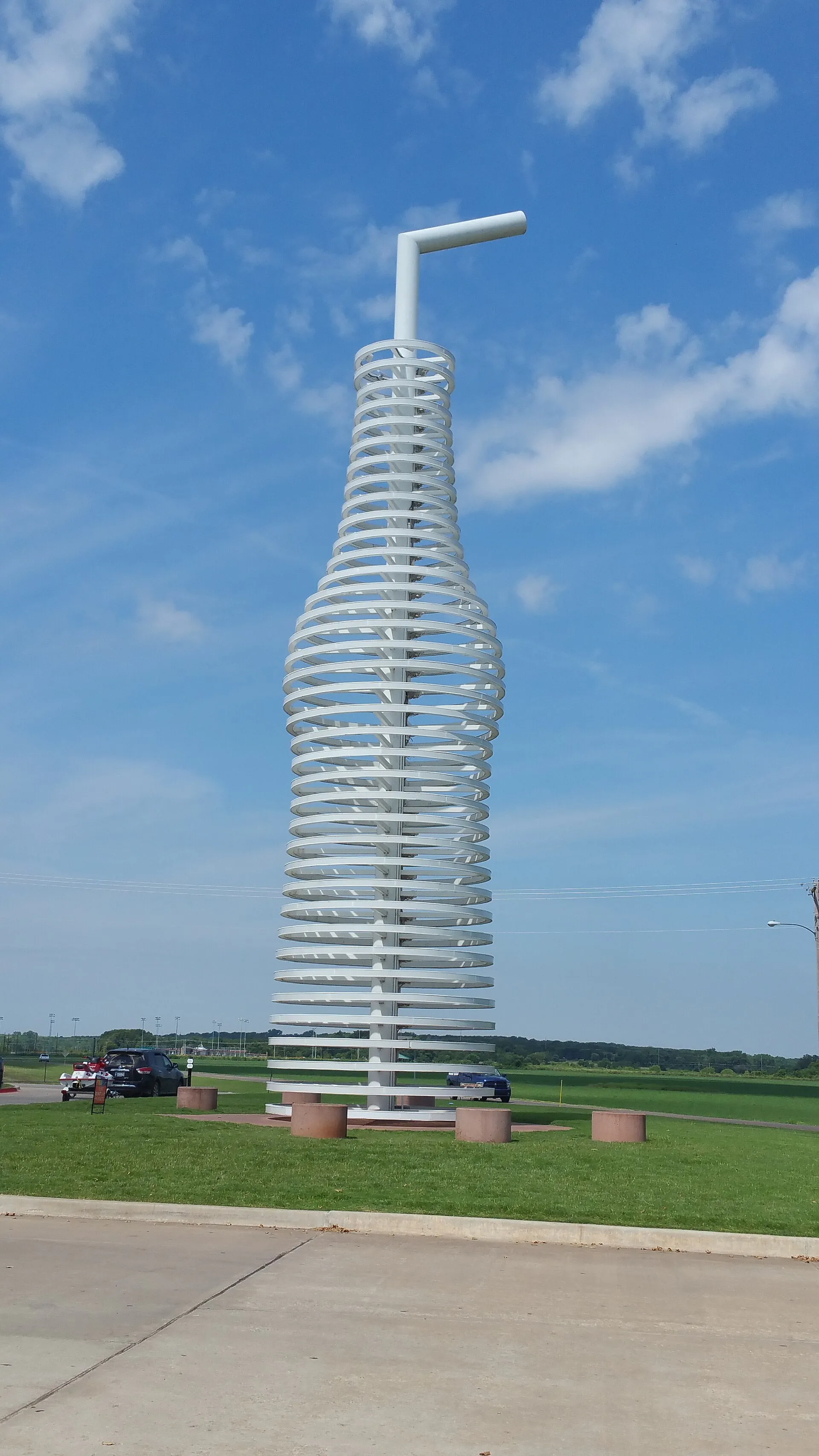 The giant soda bottle sculpture at Pops 66 on Route 66 in Arcadia, Oklahoma.